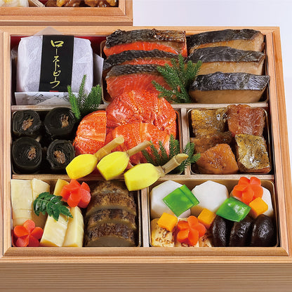 【本店】和おせち 三段 木箱(4人前)