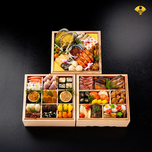 【本店】和おせち 三段 陶器付 木箱(4人前)